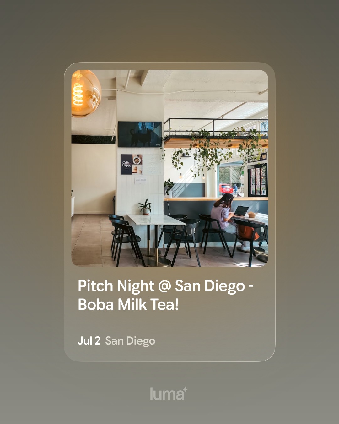 Pitch Night — Boba Milk Tea, on Luma